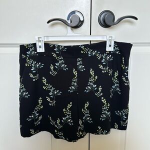 Black casual/dressy shorts with floral pattern from Loft
